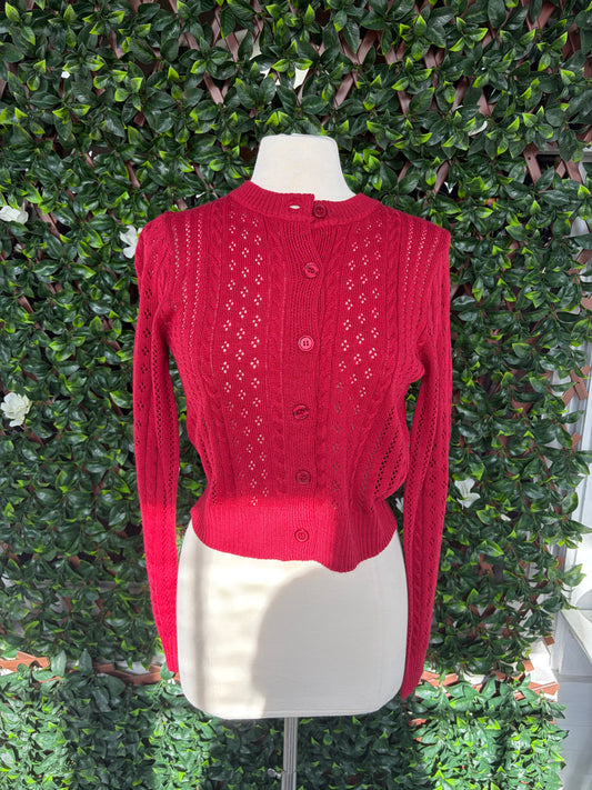 Eyelet Cardigan Sweater