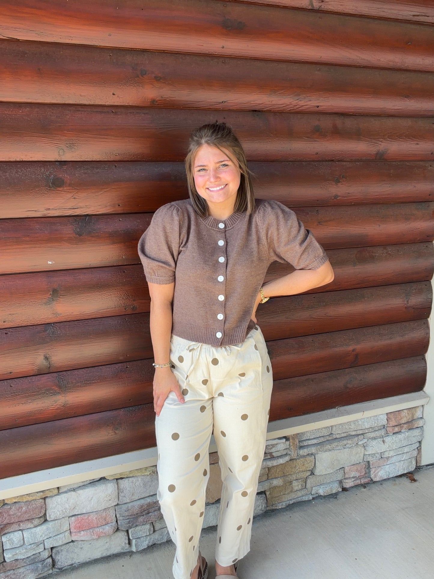 Polka Dot Drawstring Pants