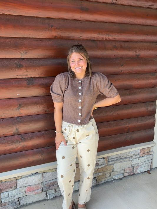 Polka Dot Drawstring Pants