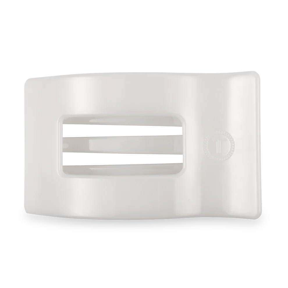 Coconut White Flat Rectangle Hair Clip
