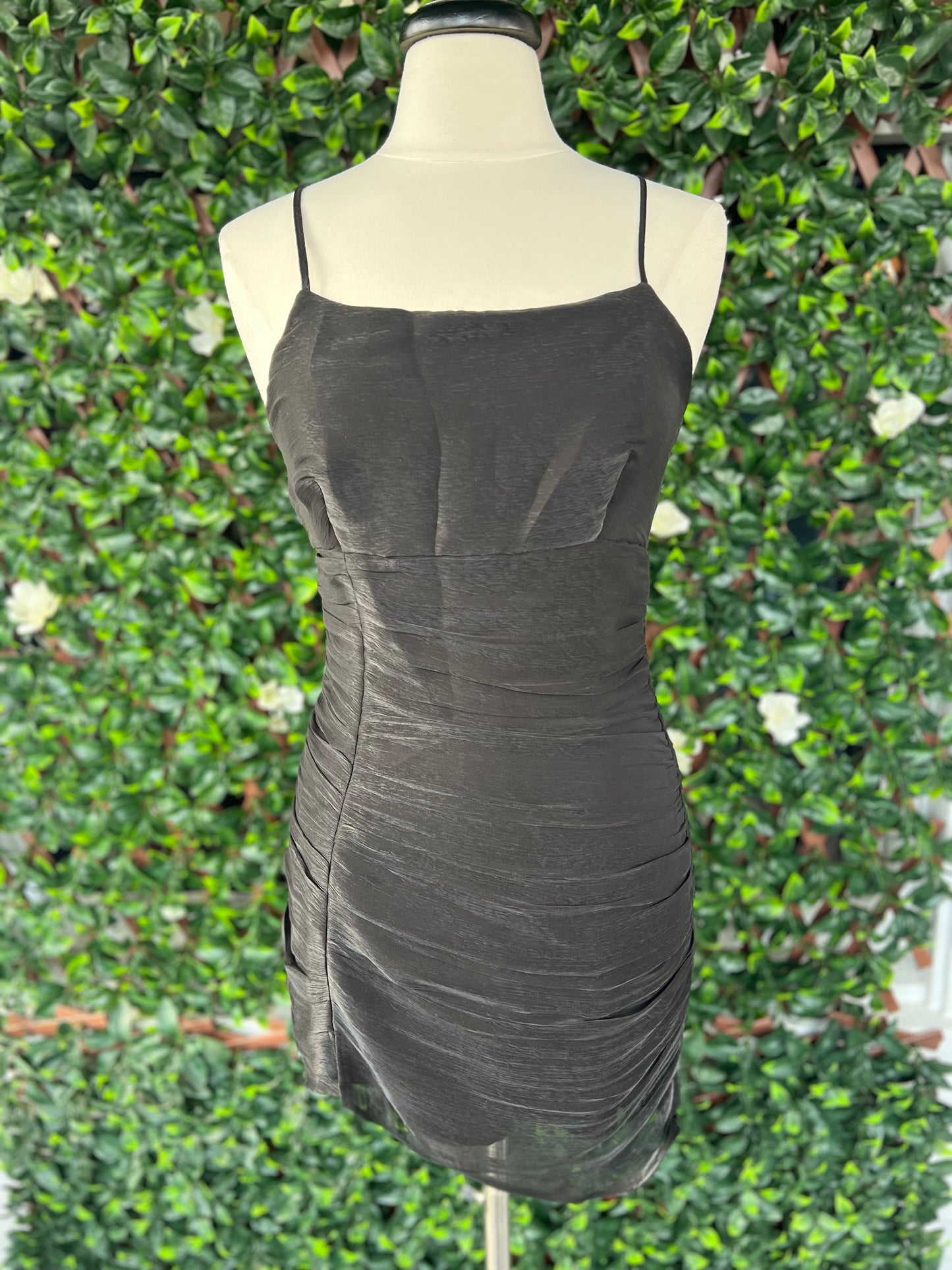 Black Satin Shimmer Dress