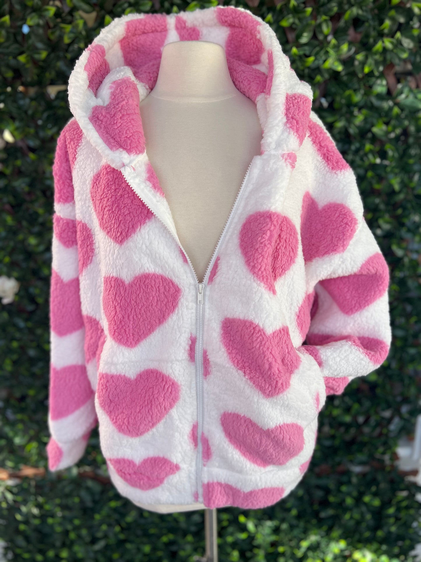 Pink Heart Sherpa Jacket
