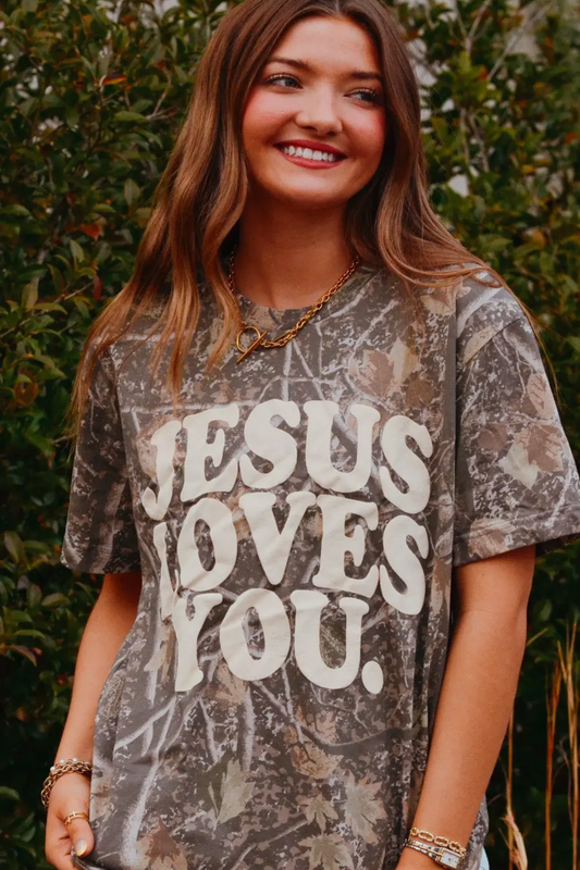 Jesus Loves You Camo Tshirt
