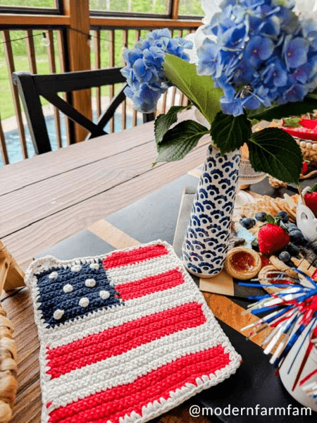 Americana Crochet Pot Holder