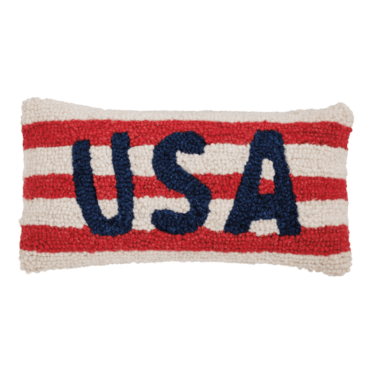 USA Hook Wool Mini Pillow