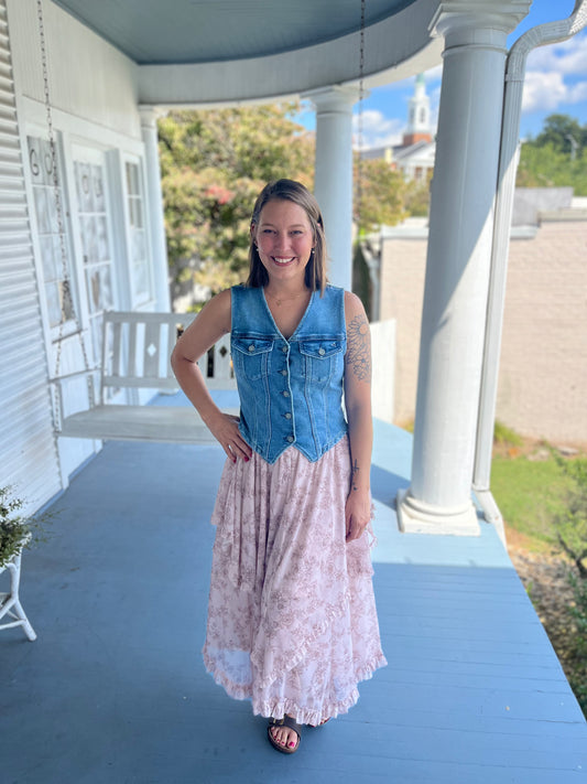 Floral Print Midi Skirt