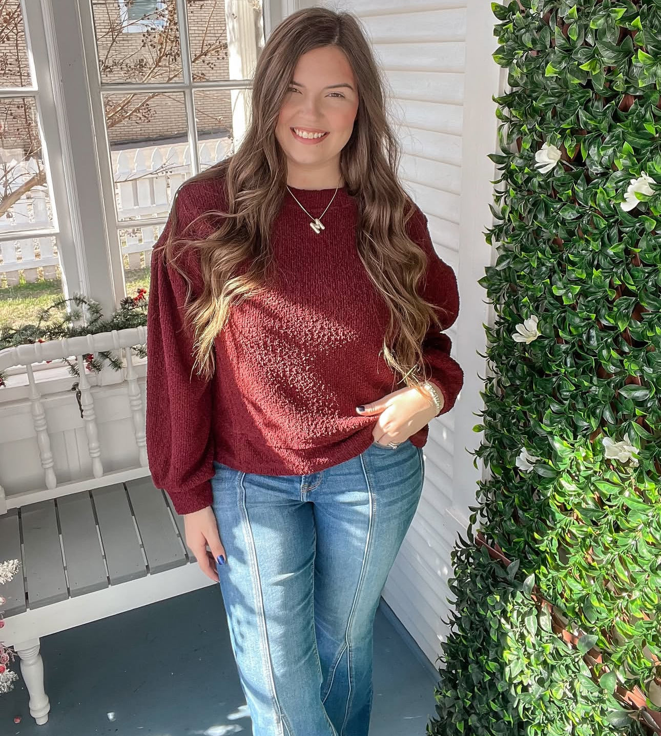 Popcorn Pullover Sweater