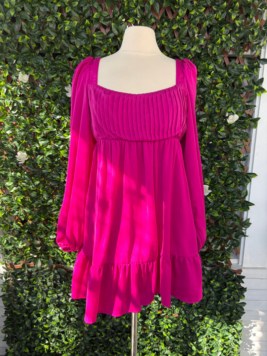Fuchsia Satin Dress