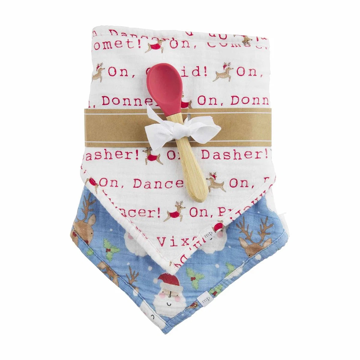 Reindeer Santa Bib Spoon Set