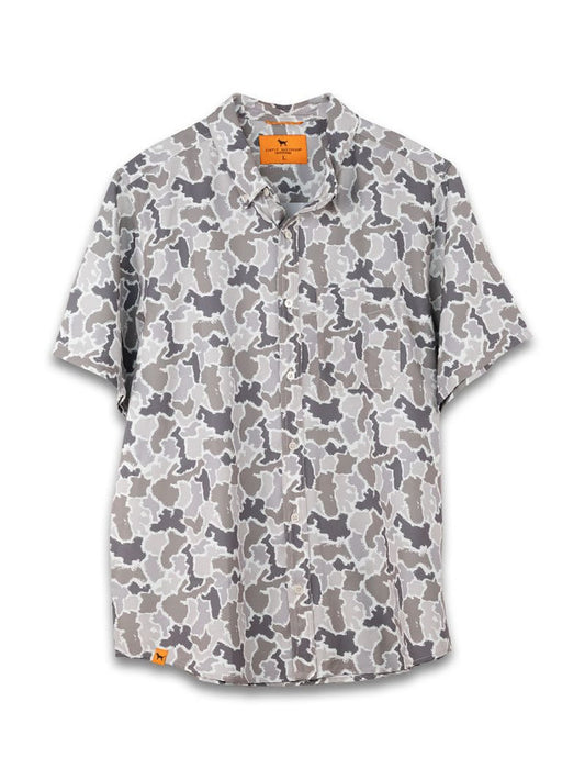 Gray Camo Button Down