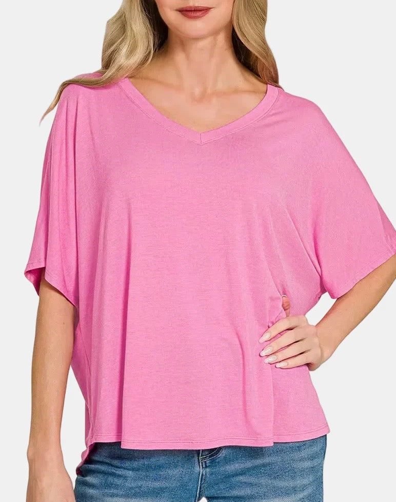 V-Neck Oversized Top Set