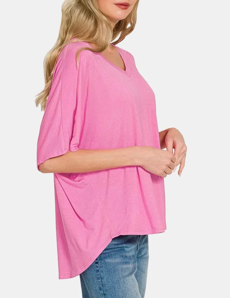 V-Neck Oversized Top Set