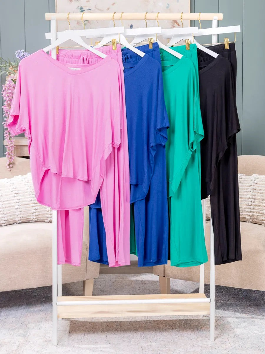 V-Neck Oversized Top Set