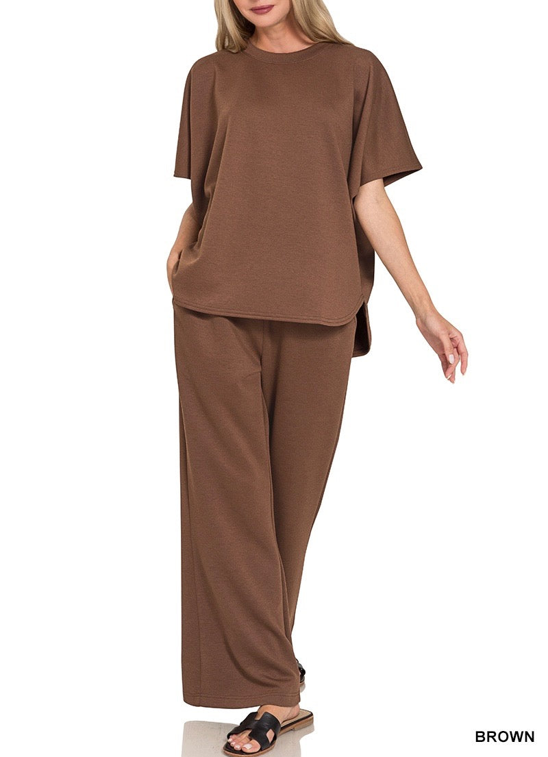 Scuba Curved Hem Top Set