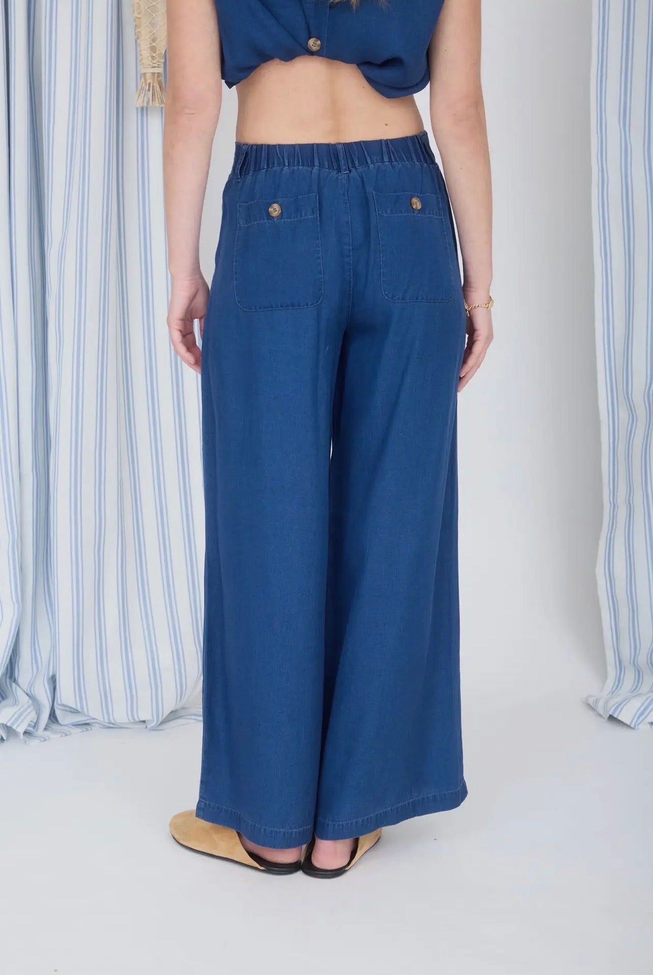 Dark Chambray HW Pintuck Pants