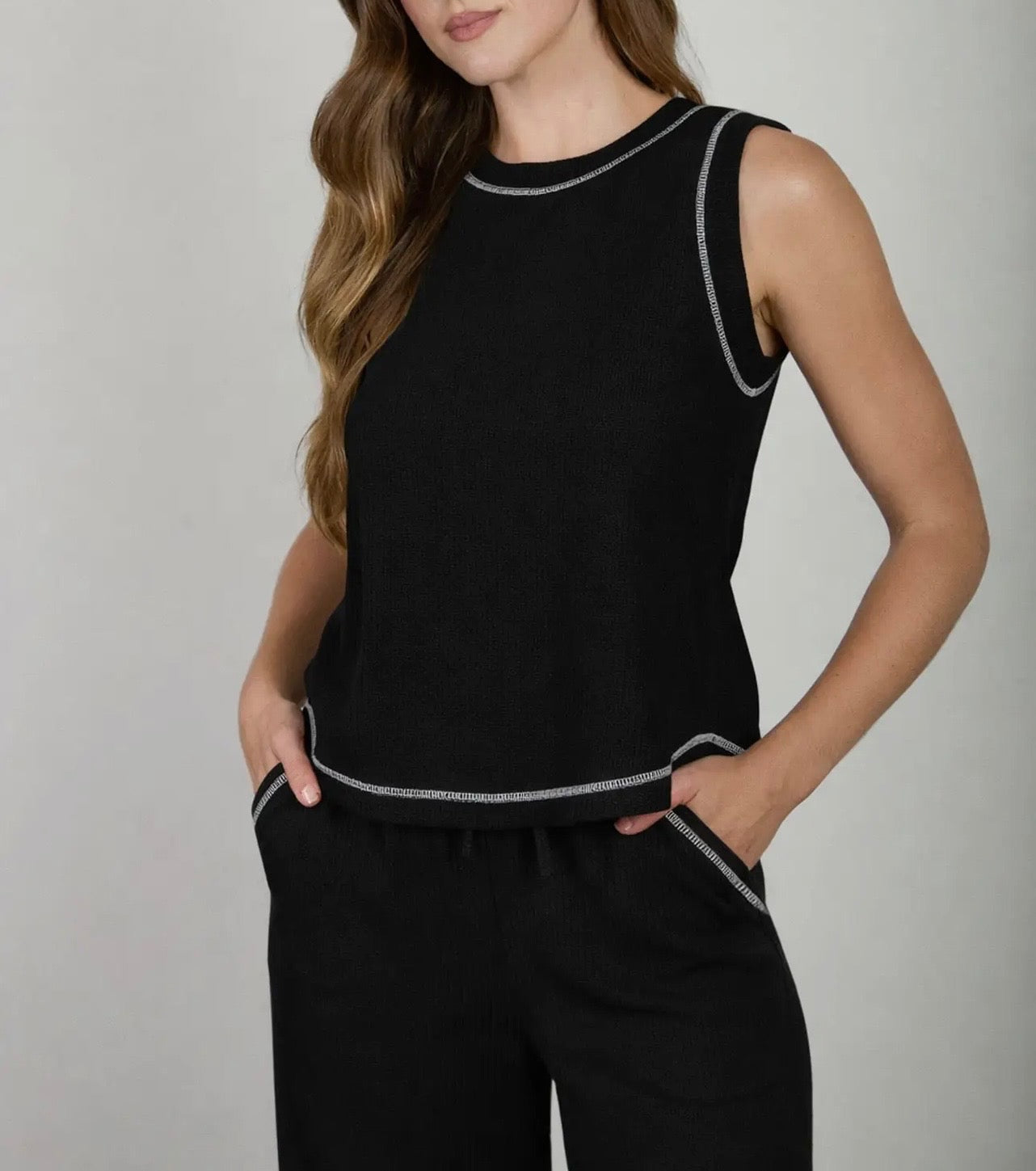 Ribbed Button Detail Lounge Set