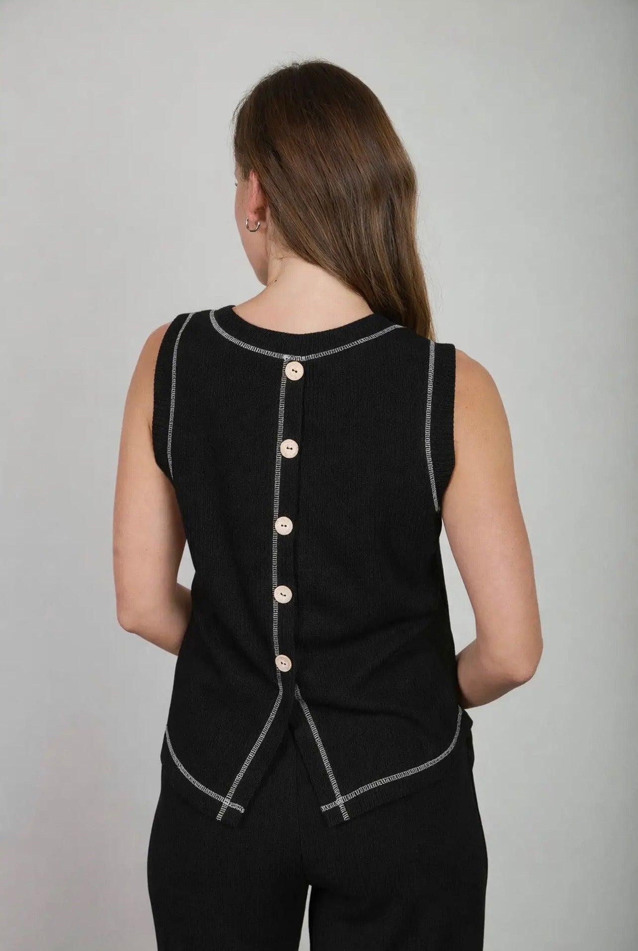 Ribbed Button Detail Lounge Set