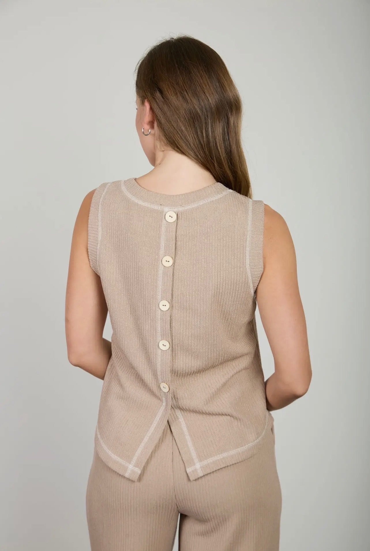 Ribbed Button Detail Lounge Set