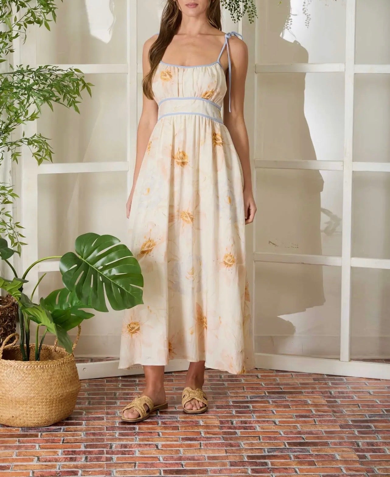 Watercolor Floral Midi