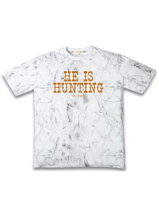 ‘He is Hunting’ White Camo Tshirt