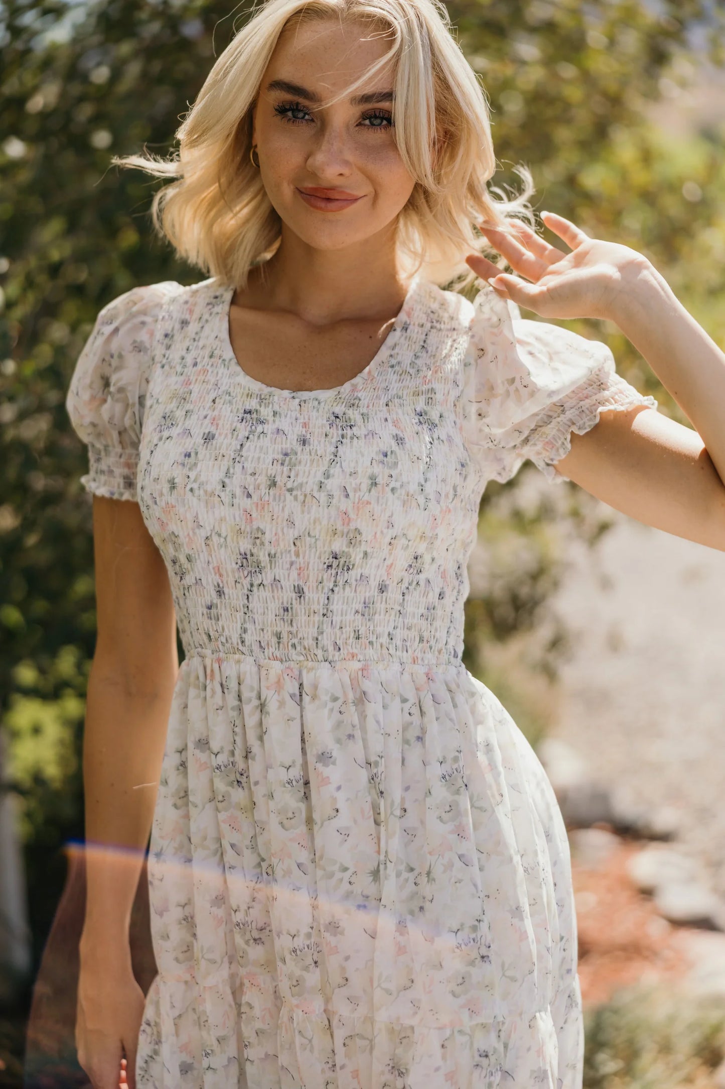 Pressed Florals Midi Dress