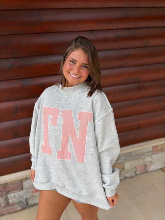 Embroidered Mock Neck Gameday Sweatshirt