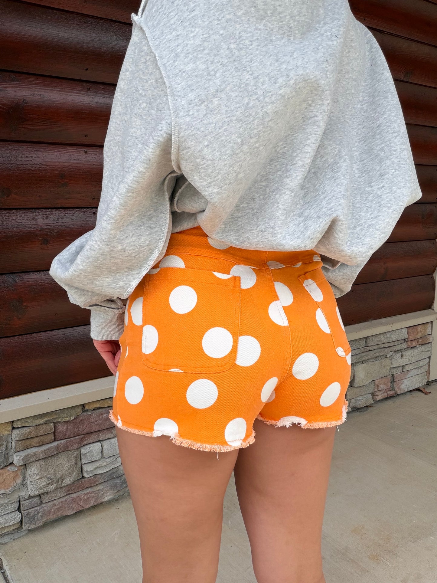Orange Polka Dot Skort