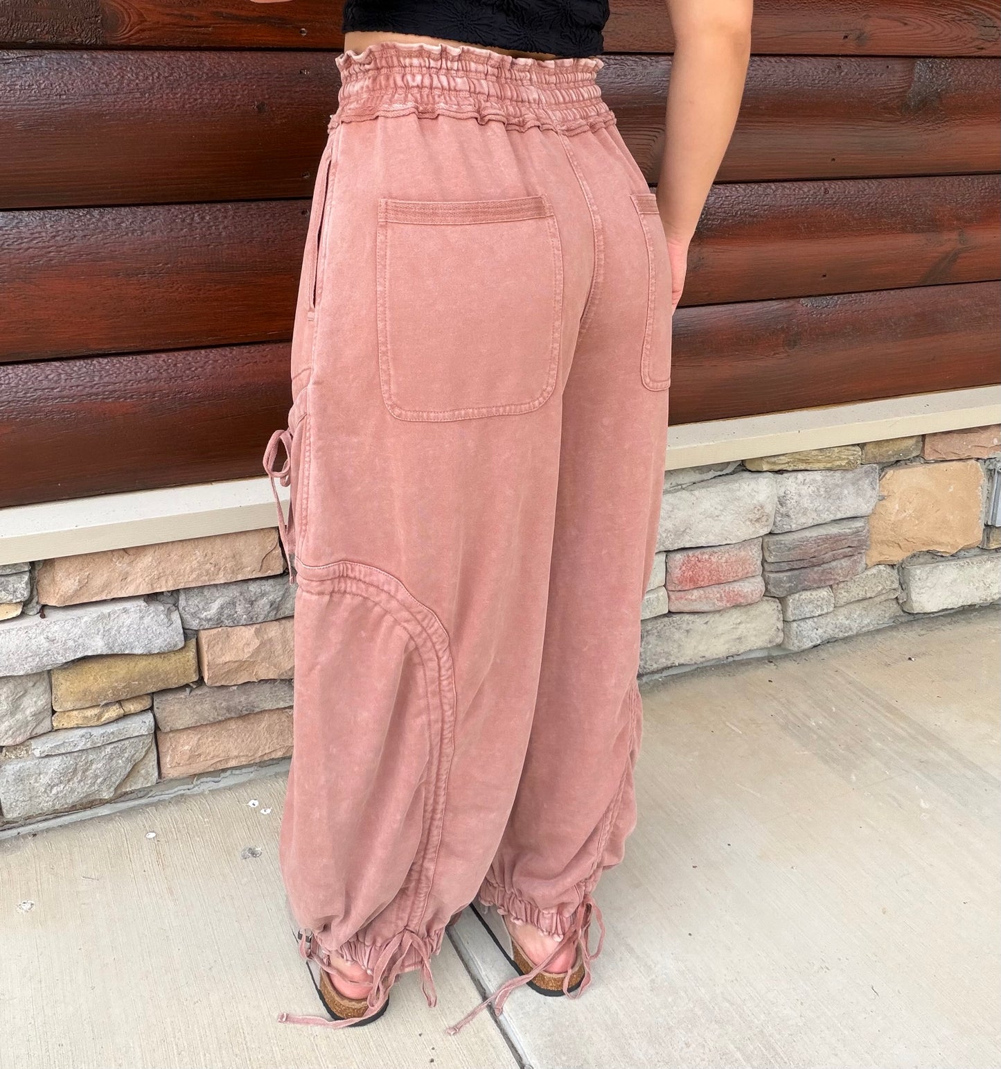 Mineral Washed Drop Pocket Balloon Pants