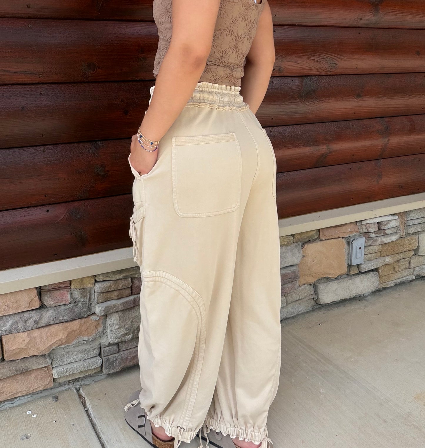 Mineral Washed Drop Pocket Balloon Pants