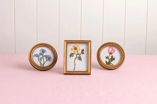 Embroidered Floral Art Frame