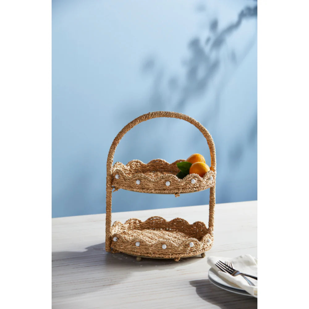 Scalloped Woven Tiered Server