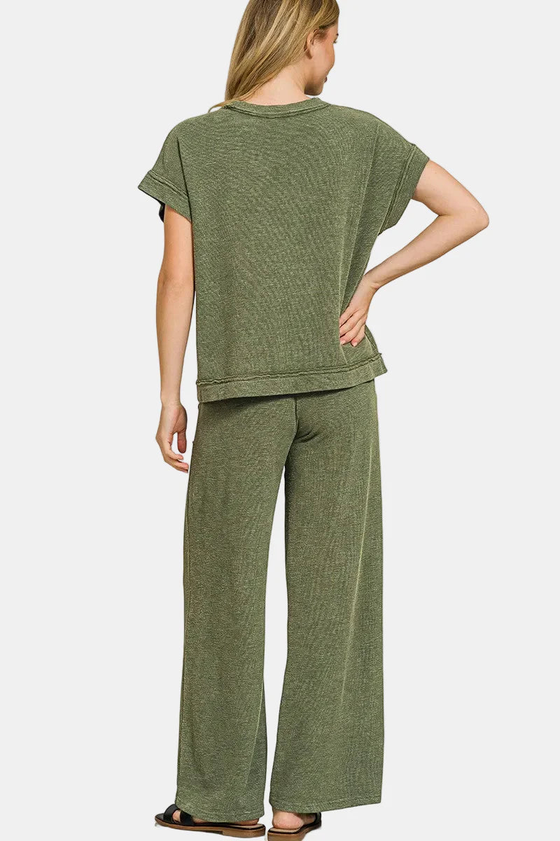 Cotton Slub SS Tee & Pant Set