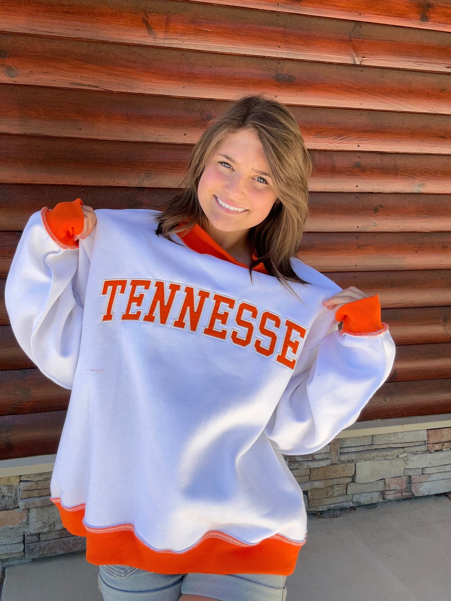 Embroidered TN Mock Neck Sweatshirt
