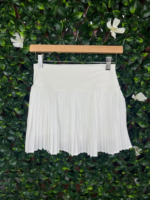 White Pleated Skort