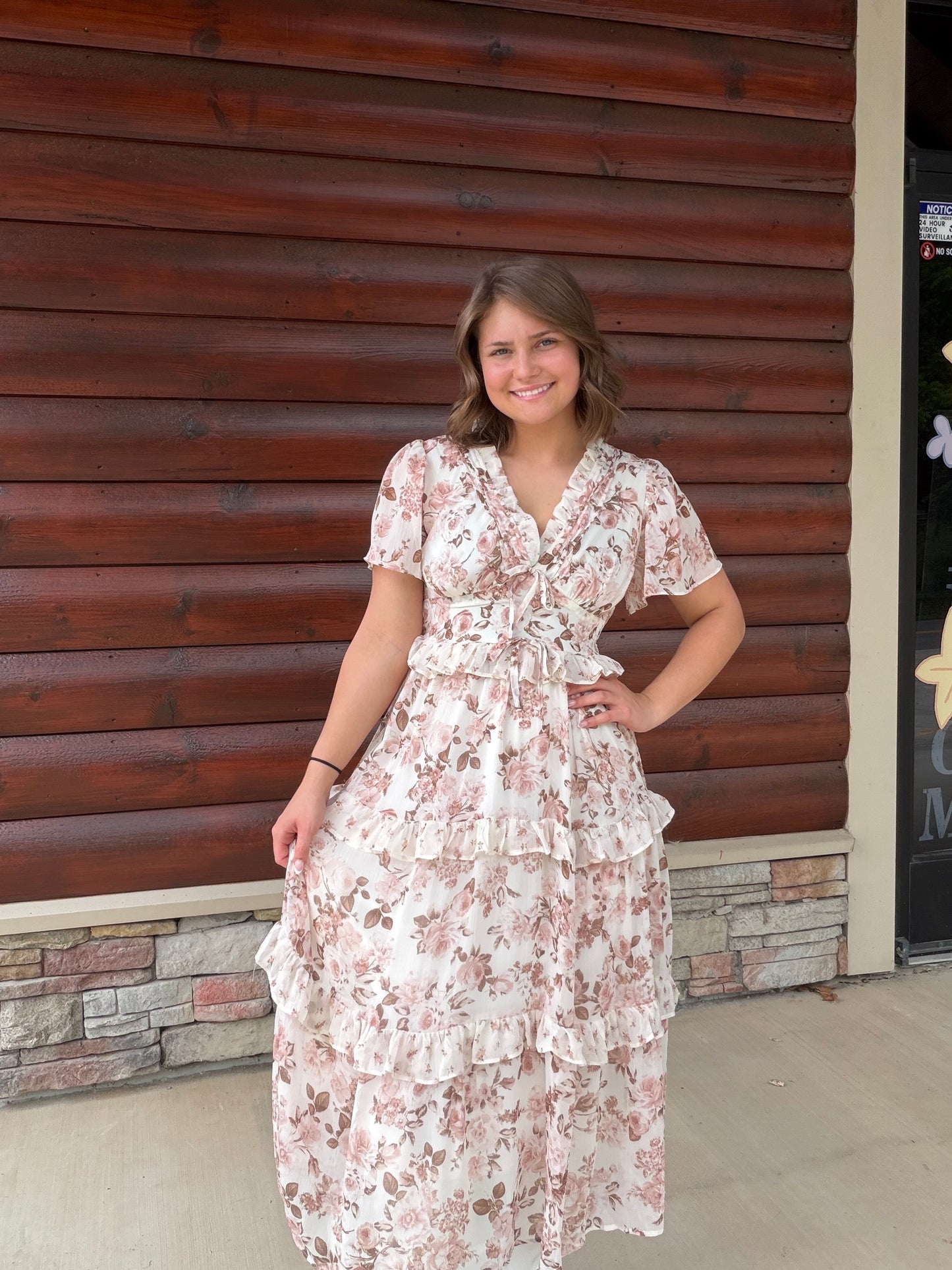 Floral Ruffle Tier Midi Dress