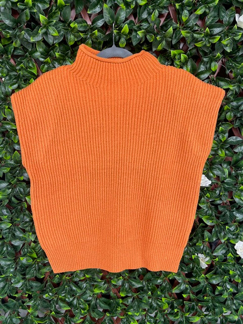 Orange Sleeveless Sweater