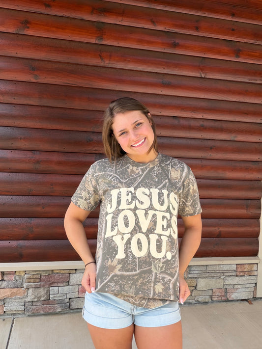 Jesus Loves You Camo Tshirt