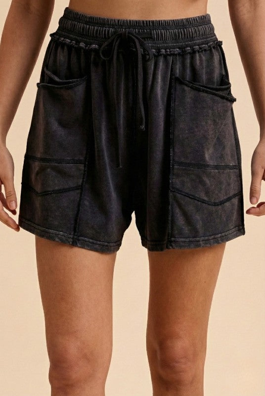 Mineral Wash Utility French Terry Shorts
