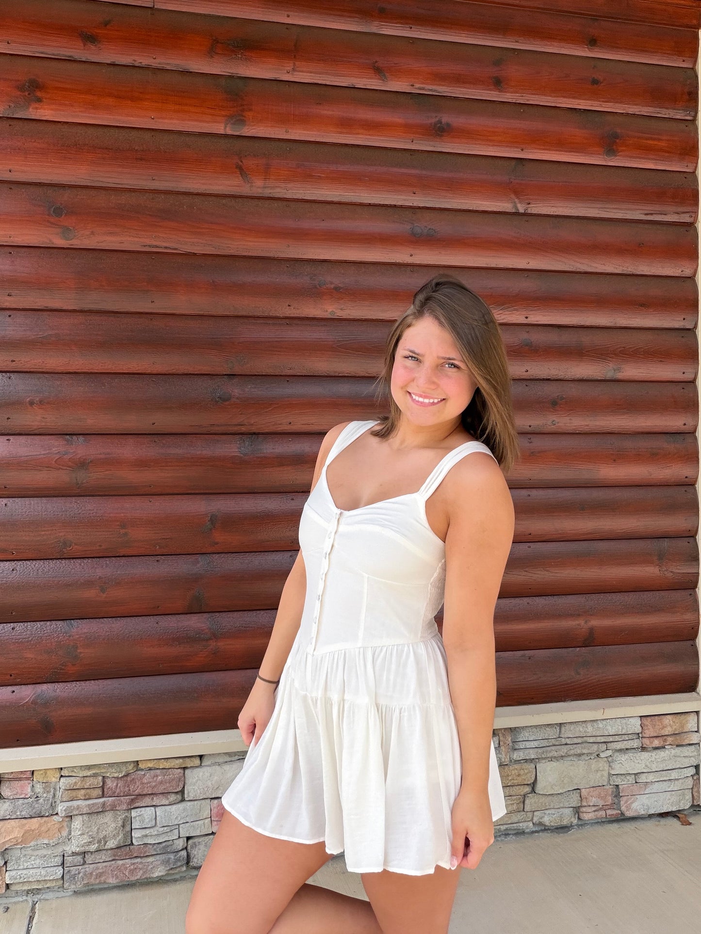 Button Down Sleeveless Romper