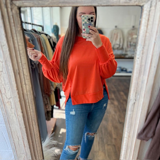 Long Sleeve Orange Comfy Shirt