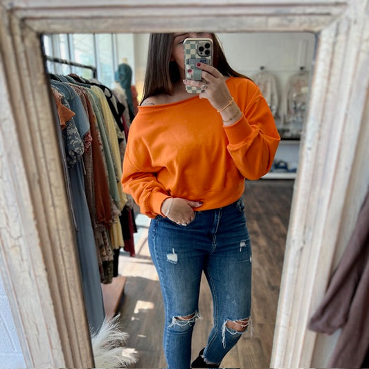 Orange Cropped Sweater