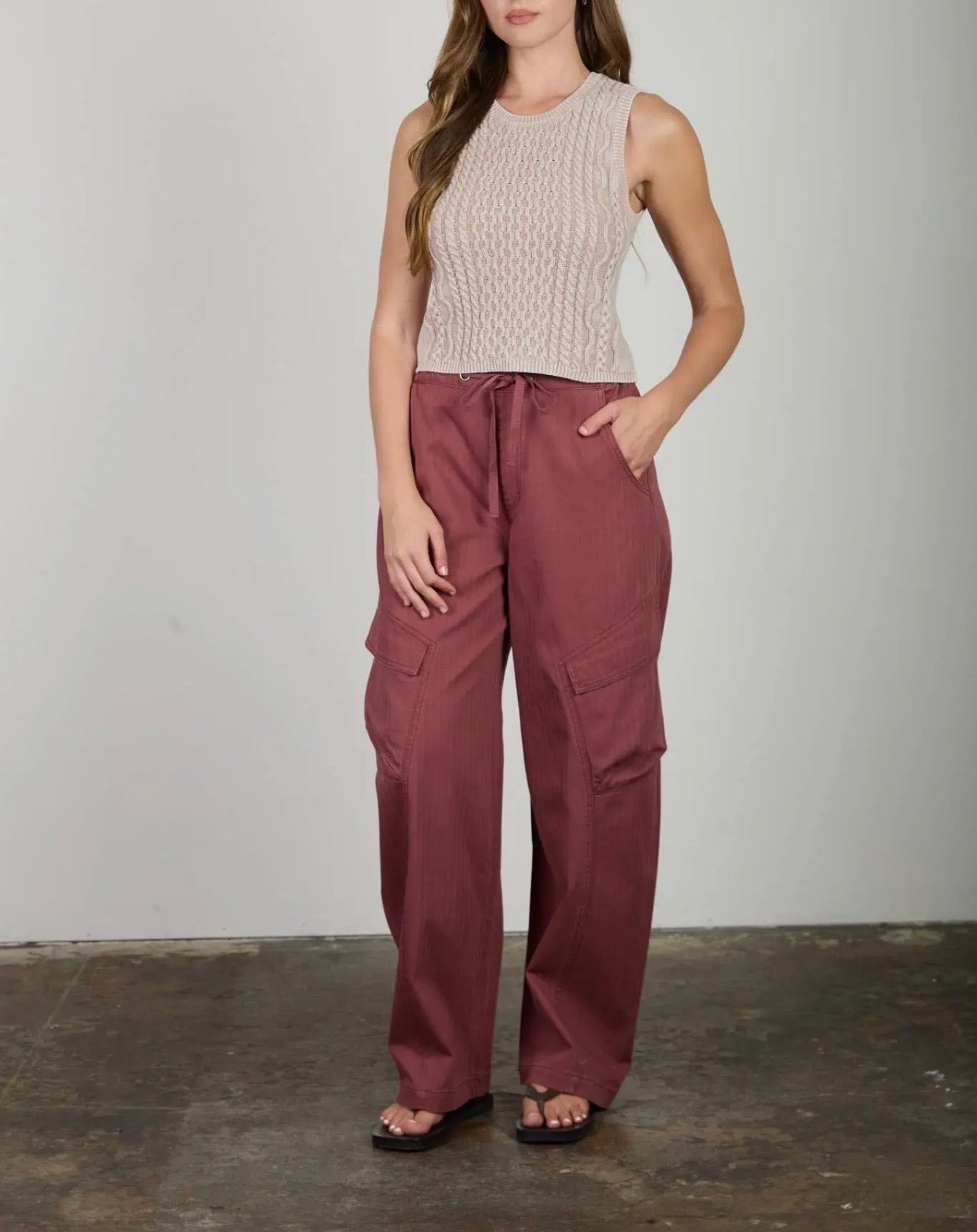 Tapered Wide Leg Cargo Pants