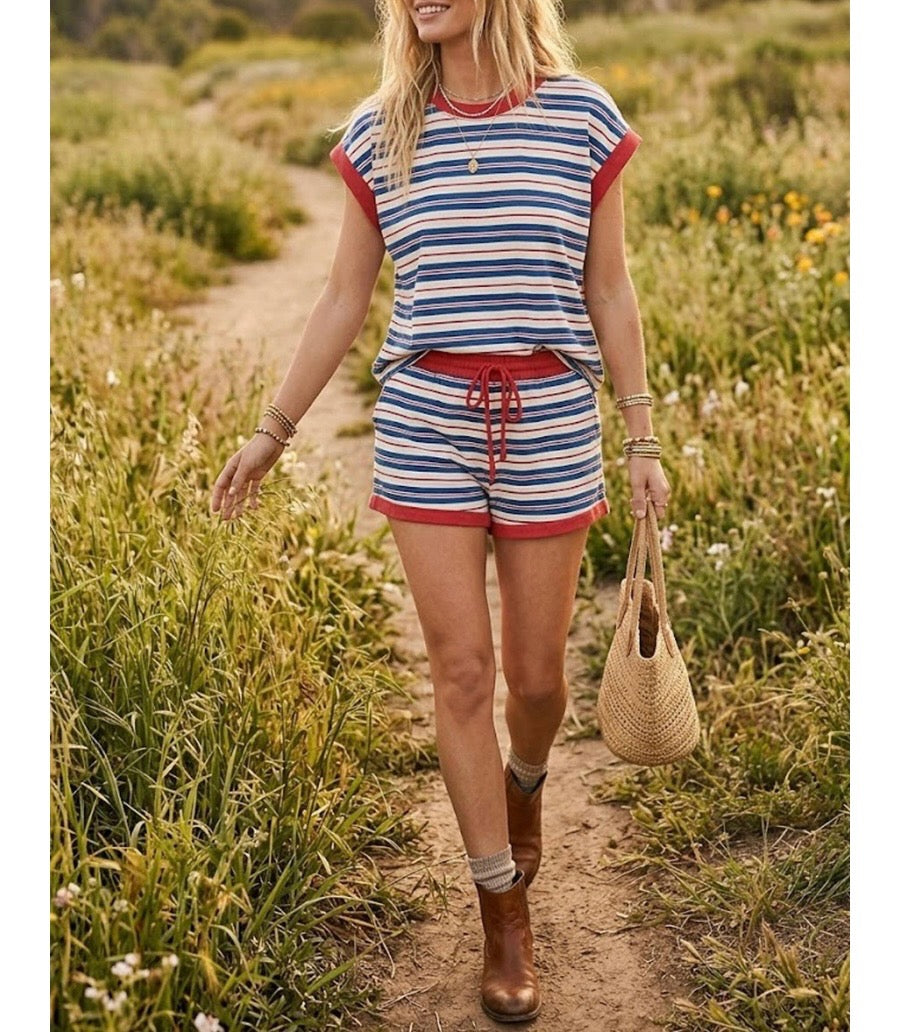 Americana Striped Lounge Set