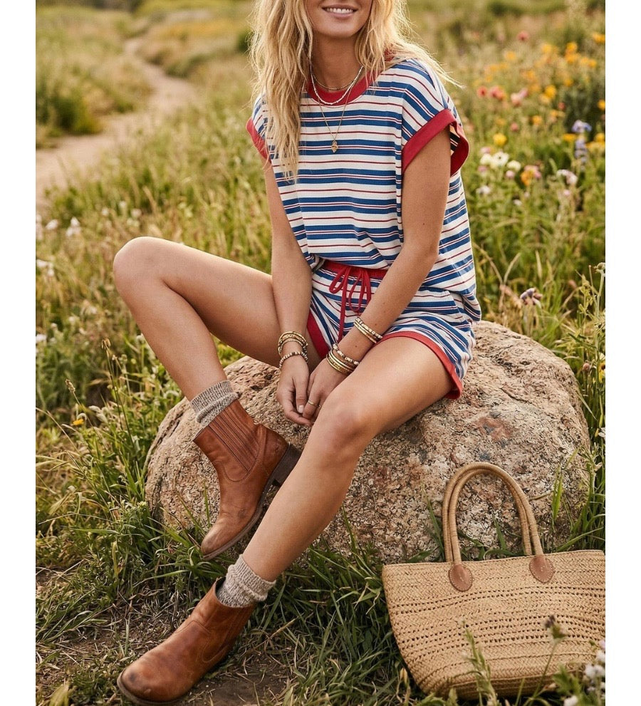 Americana Striped Lounge Set