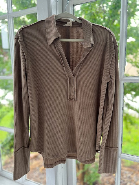 Khaki Waffle Knit Shirt