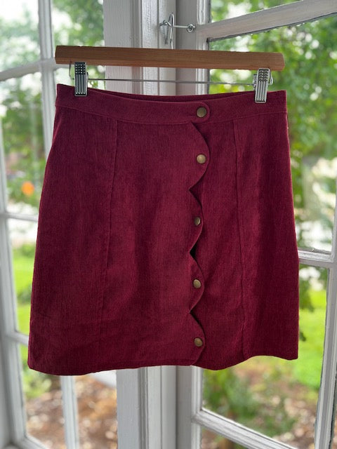 Burgundy Corduroy Skirt