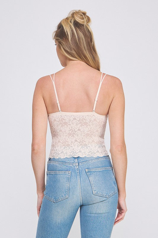 Floral Lace Scalloped Tank