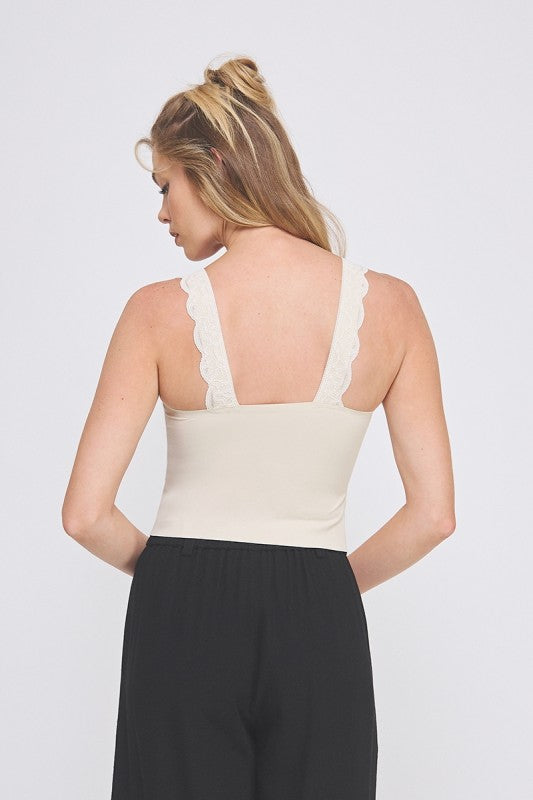 Lovely Lace Scalloped Tank