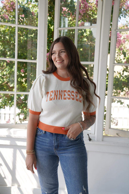 Orange and White Sweater