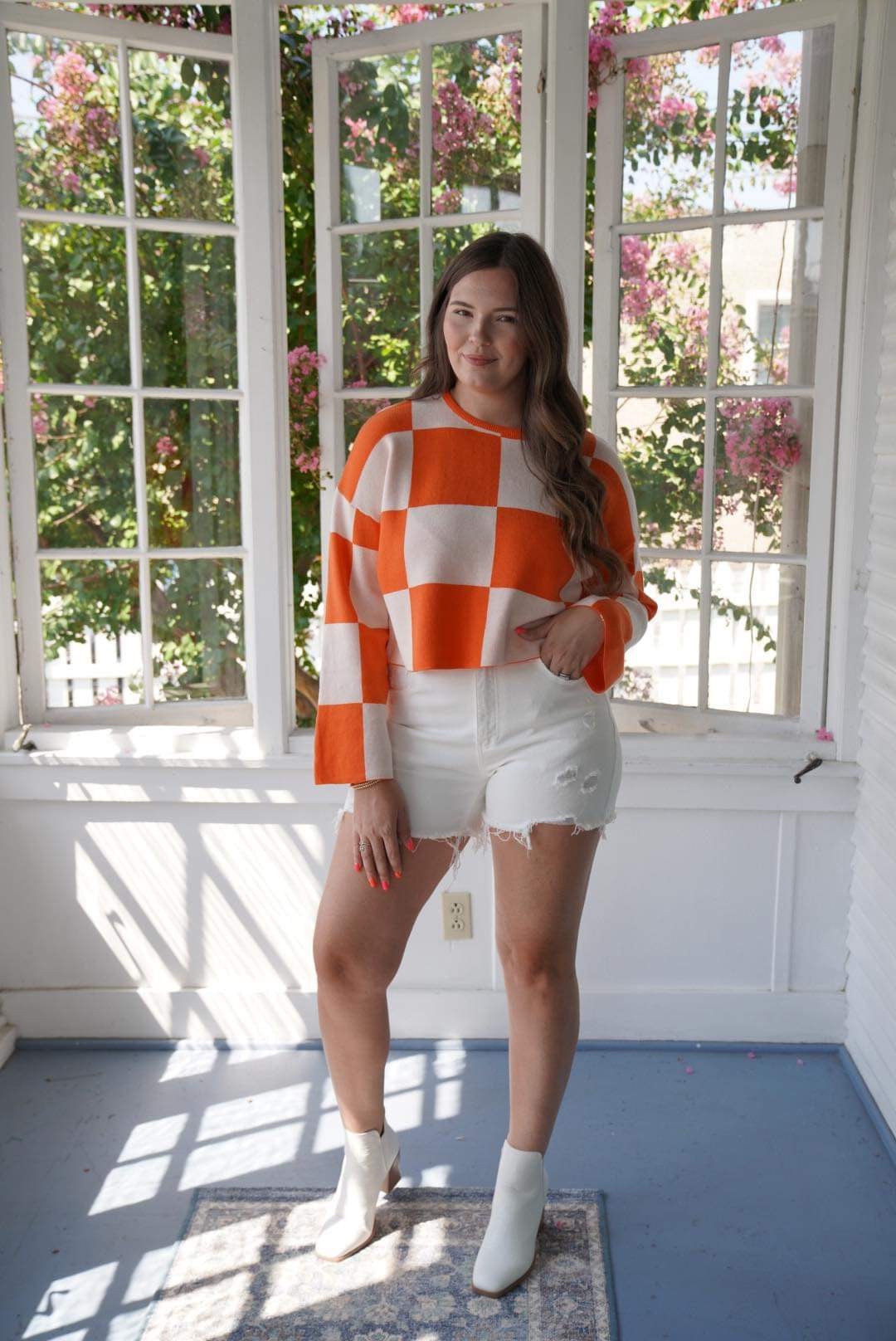 Game Day Cropped Checkered top